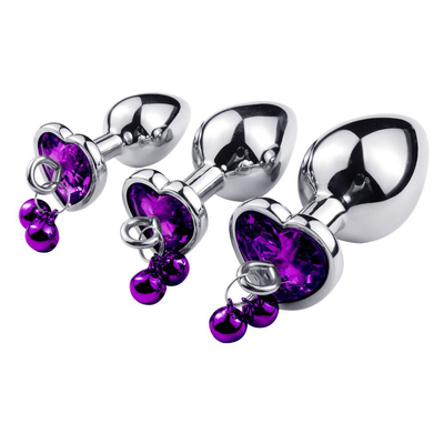 Anillo en forma de corazón Butt Plug juguete sexual anal con cadena de metal para hombre y mujer material impermeable de pequeño peso