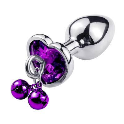 Anillo en forma de corazón Butt Plug juguete sexual anal con cadena de metal para hombre y mujer material impermeable de pequeño peso