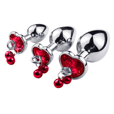 Anillo en forma de corazón Butt Plug juguete sexual anal con cadena de metal para hombre y mujer material impermeable de pequeño peso
