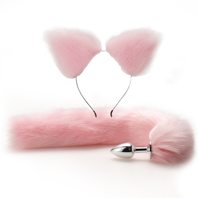 Nuevo estilo Fox Tail Plug Anal juguetes, Plug Anal trasero, Plug Anal de cola para las mujeres Fancy Cat Kitty disfraz de la oreja de la fiesta de pelo de la cabeza