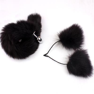 Nuevo estilo Fox Tail Plug Anal juguetes, Plug Anal trasero, Plug Anal de cola para las mujeres Fancy Cat Kitty disfraz de la oreja de la fiesta de pelo de la cabeza