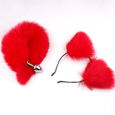 Nuevo estilo Fox Tail Plug Anal juguetes, Plug Anal trasero, Plug Anal de cola para las mujeres Fancy Cat Kitty disfraz de la oreja de la fiesta de pelo de la cabeza