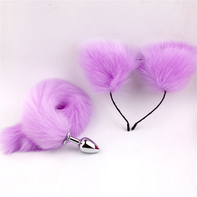 Nuevo estilo Fox Tail Plug Anal juguetes, Plug Anal trasero, Plug Anal de cola para las mujeres Fancy Cat Kitty disfraz de la oreja de la fiesta de pelo de la cabeza