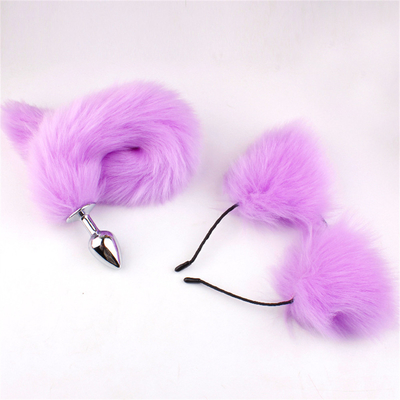 Nuevo estilo Fox Tail Plug Anal juguetes, Plug Anal trasero, Plug Anal de cola para las mujeres Fancy Cat Kitty disfraz de la oreja de la fiesta de pelo de la cabeza
