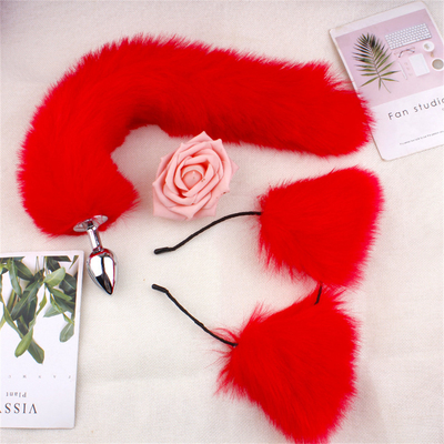 Nuevo estilo Fox Tail Plug Anal juguetes, Plug Anal trasero, Plug Anal de cola para las mujeres Fancy Cat Kitty disfraz de la oreja de la fiesta de pelo de la cabeza