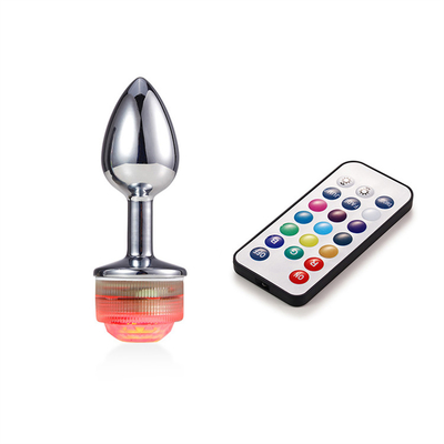 Cambio de color Anus agrandamiento Plug trasero anal con control remoto luz anal Plug plug anal con luces led