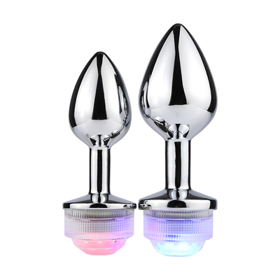 Cambio de color Anus agrandamiento Plug trasero anal con control remoto luz anal Plug plug anal con luces led