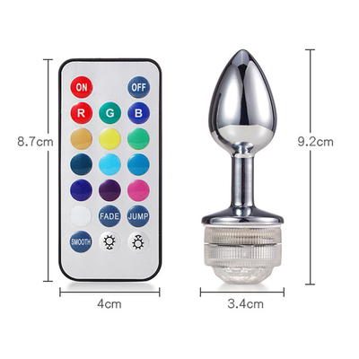 Cambio de color Anus agrandamiento Plug trasero anal con control remoto luz anal Plug plug anal con luces led