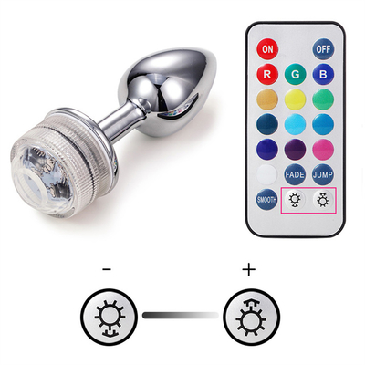 Cambio de color Anus agrandamiento Plug trasero anal con control remoto luz anal Plug plug anal con luces led