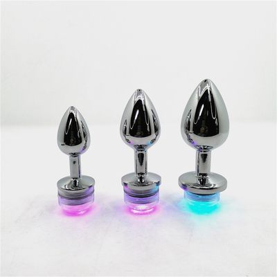 Cambio de color Anus agrandamiento Plug trasero anal con control remoto luz anal Plug plug anal con luces led