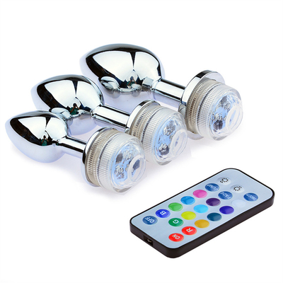 Cambio de color Anus agrandamiento Plug trasero anal con control remoto luz anal Plug plug anal con luces led