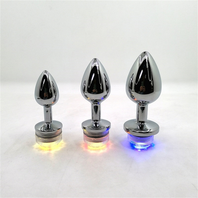 Cambio de color Anus agrandamiento Plug trasero anal con control remoto luz anal Plug plug anal con luces led