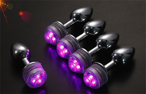 Cambio de color Anus agrandamiento Plug trasero anal con control remoto luz anal Plug plug anal con luces led