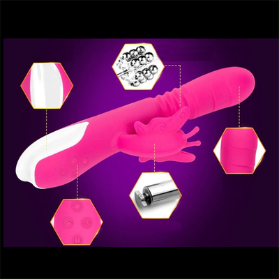 Cabeza de empuje automático cargador USB portátil Vibrator de conejo para mujeres