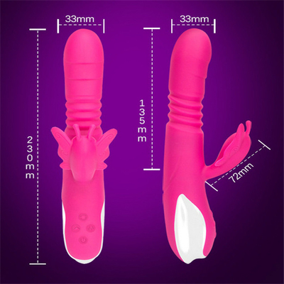 Cabeza de empuje automático cargador USB portátil Vibrator de conejo para mujeres