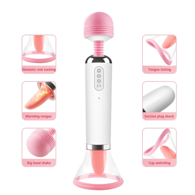 Dual Heed AV Varita Lamida de la Lengua Vibrator de Succión Vagina de Puta Masaje Vibrator de Masturbación Femenina