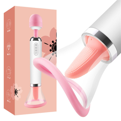 Dual Heed AV Varita Lamida de la Lengua Vibrator de Succión Vagina de Puta Masaje Vibrator de Masturbación Femenina