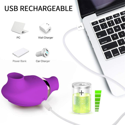 USB Recargable Silicona Mamada Chupa Vibrator Clitóris Lirando Vibrator juguetes sexuales para mujeres