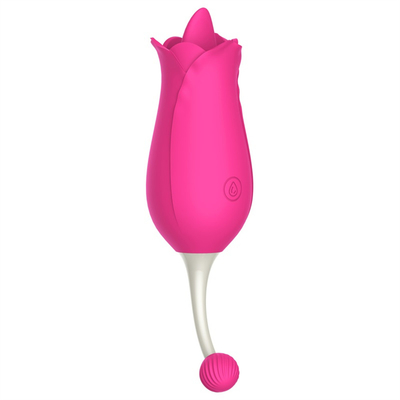 Vibrator de doble cabeza rosa, estimulación del clitóris, masaje, pezón, vibrador, lengua, lambición de vagina, vibrador, juguete sexual para mujeres.