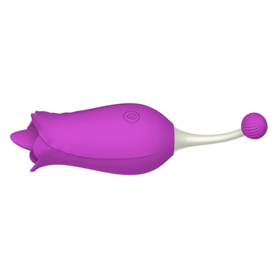 Vibrator de doble cabeza rosa, estimulación del clitóris, masaje, pezón, vibrador, lengua, lambición de vagina, vibrador, juguete sexual para mujeres.