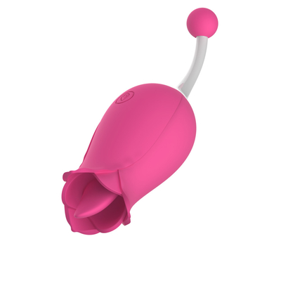 Vibrator de doble cabeza rosa, estimulación del clitóris, masaje, pezón, vibrador, lengua, lambición de vagina, vibrador, juguete sexual para mujeres.