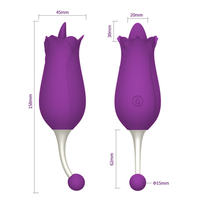 Vibrator de doble cabeza rosa, estimulación del clitóris, masaje, pezón, vibrador, lengua, lambición de vagina, vibrador, juguete sexual para mujeres.