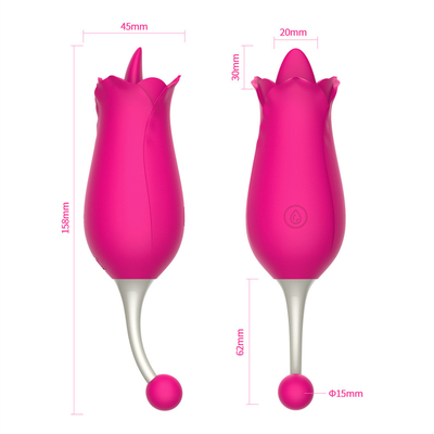 Vibrator de doble cabeza rosa, estimulación del clitóris, masaje, pezón, vibrador, lengua, lambición de vagina, vibrador, juguete sexual para mujeres.