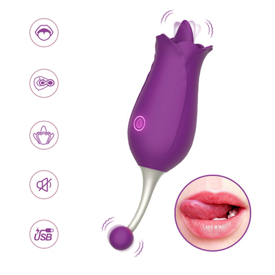 Vibrator de doble cabeza rosa, estimulación del clitóris, masaje, pezón, vibrador, lengua, lambición de vagina, vibrador, juguete sexual para mujeres.