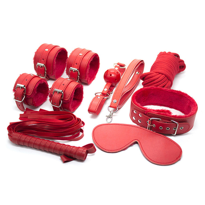 Bondage PU Kit de fetiche de cuero restricciones esclavo juguete sexual esclavitud para parejas