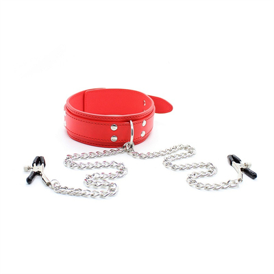 Nuevo collar de cuero con abrazadera de pezón Clip Chain Pareja SM Juguetes sexuales para mujer Herramientas sexuales Parejas juegos para adultos