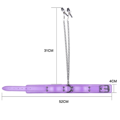Nuevo collar de cuero con abrazadera de pezón Clip Chain Pareja SM Juguetes sexuales para mujer Herramientas sexuales Parejas juegos para adultos
