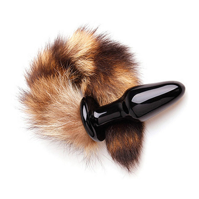 Juguete de sexo verdadero de piel de zorro cola de vidrio Plug anal para mujer Cosplay