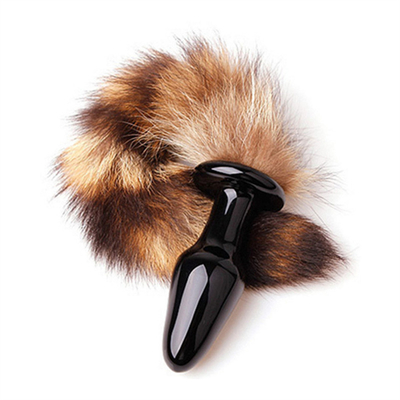 Juguete de sexo verdadero de piel de zorro cola de vidrio Plug anal para mujer Cosplay