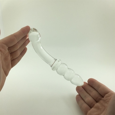 Disfraz de vidrio pene cristal anal cuentas trasero conector de vidrio disfraz para mujeres