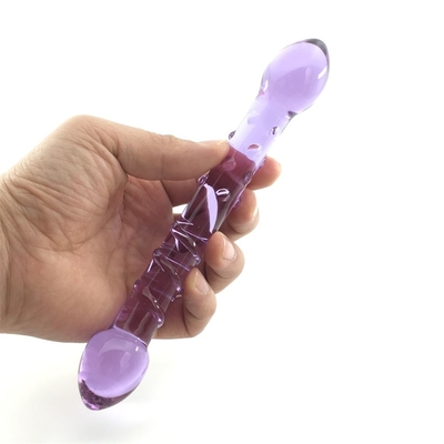Doble cabeza trasero conector anal conector trasero de vidrio conector trasero con diseño de tornillo interno distribuido en todo el mundo Dildos de vidrio