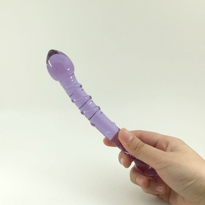 Doble cabeza trasero conector anal conector trasero de vidrio conector trasero con diseño de tornillo interno distribuido en todo el mundo Dildos de vidrio