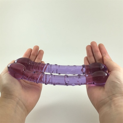 Doble cabeza trasero conector anal conector trasero de vidrio conector trasero con diseño de tornillo interno distribuido en todo el mundo Dildos de vidrio