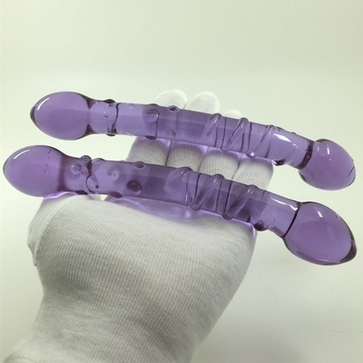 Doble cabeza trasero conector anal conector trasero de vidrio conector trasero con diseño de tornillo interno distribuido en todo el mundo Dildos de vidrio