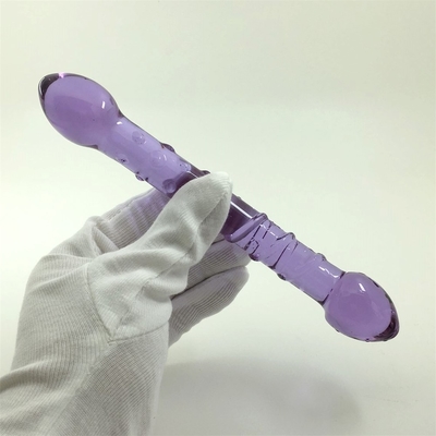Doble cabeza trasero conector anal conector trasero de vidrio conector trasero con diseño de tornillo interno distribuido en todo el mundo Dildos de vidrio