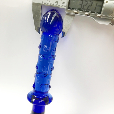 Disfraz de vidrio Procesador de masaje de próstata azul Disfraz de vidrio de cristal juguetes sexuales para mujeres