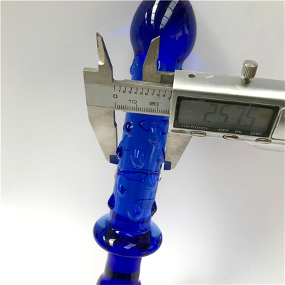 Disfraz de vidrio Procesador de masaje de próstata azul Disfraz de vidrio de cristal juguetes sexuales para mujeres