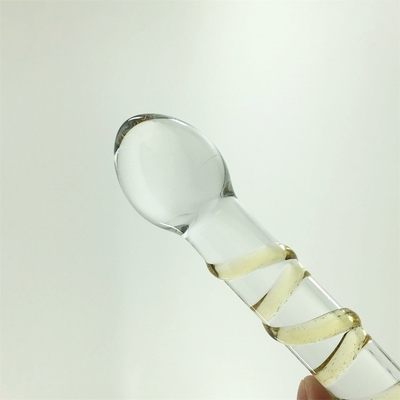 Colorido Dildos de vidrio con doble cabeza Dildos de vidrio con trasero anal