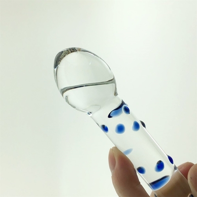 Colorido Dildos de vidrio con doble cabeza Dildos de vidrio con trasero anal