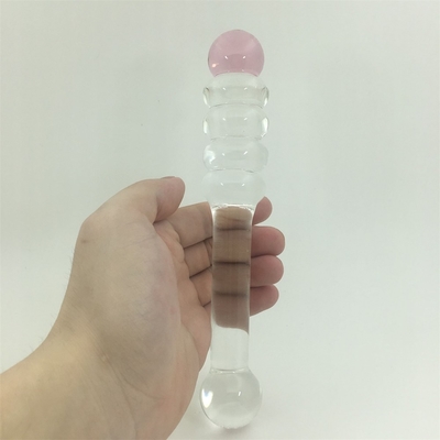 Disfraz de cristal grande de vidrio Yoni Vía G Spot juguetes sexuales de vidrio Disfraz de vidrio anal transparente Butt Plug para mujeres masaje vaginal