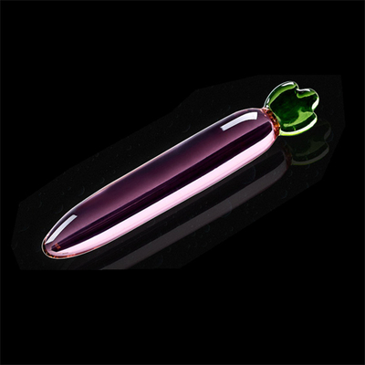 Penis de cristal trasero anal Plug G-spot Masturbación del clítoris berenjena Vidrio para mujeres