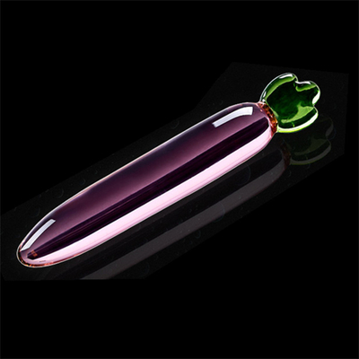 Penis de cristal trasero anal Plug G-spot Masturbación del clítoris berenjena Vidrio para mujeres