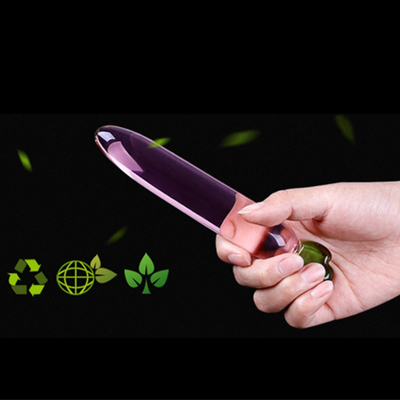 Penis de cristal trasero anal Plug G-spot Masturbación del clítoris berenjena Vidrio para mujeres