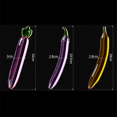 Penis de cristal trasero anal Plug G-spot Masturbación del clítoris berenjena Vidrio para mujeres