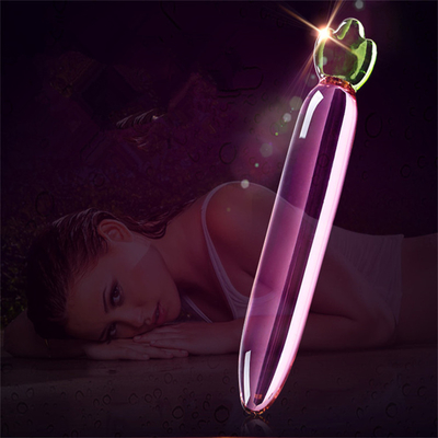 Penis de cristal trasero anal Plug G-spot Masturbación del clítoris berenjena Vidrio para mujeres