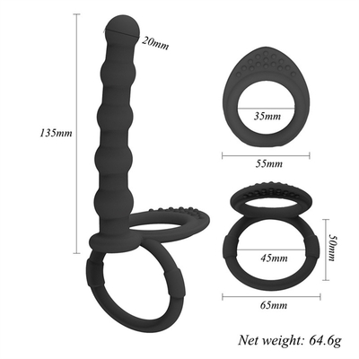 Juguete de sexo anal trasero Enchufe anal para parejas Anillos de pene Anillo de pene Ampliación de pene Jaula de pene Retardo de eyaculación Rin de pene